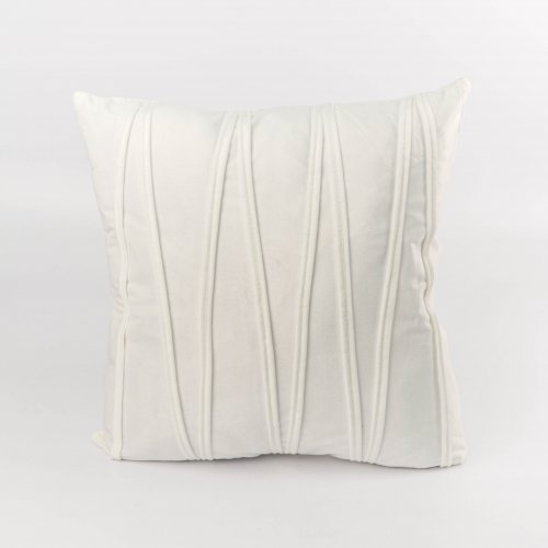 Funda de almohadon con ribete zigzag 45 x 45 cm blanco