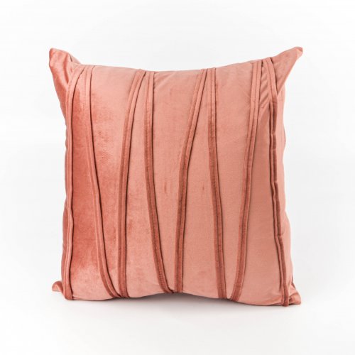 Funda de almohadón con ribete zigzag rosa 