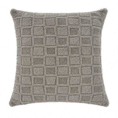 Funda de almohadón 40 x 40 cm trama cuadrados gris