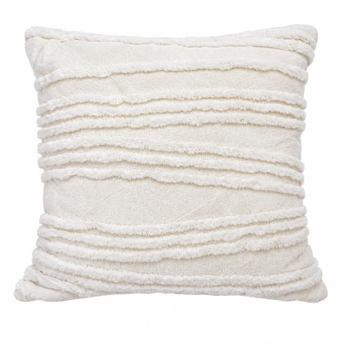 Funda de almohadón 40 x 40 cm trama lineas blanca