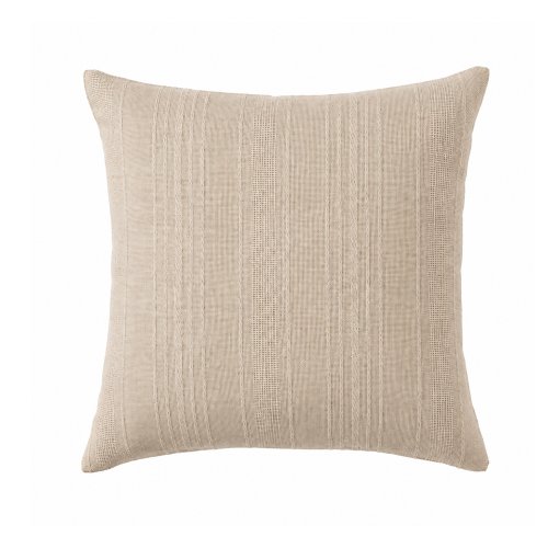 Funda de almohadón 45 x 45 cm jaspeada con trenzas beige