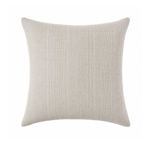 Funda de almohadón 45 x 45 cm jaspeada con trenzas natural