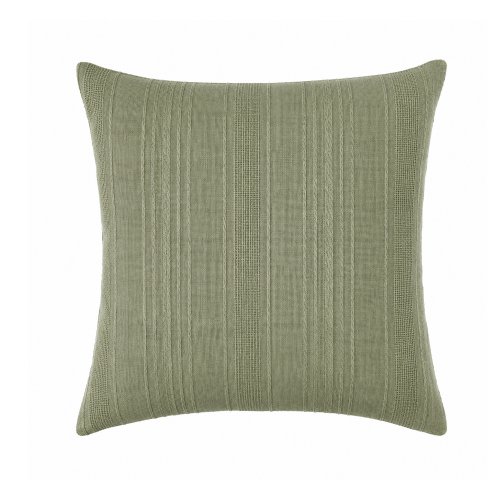 Funda de almohadón 45 x 45 cm jaspeada con trenzas verde