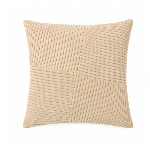 Funda de almohadón 45 x 45 cm plush con textura beige