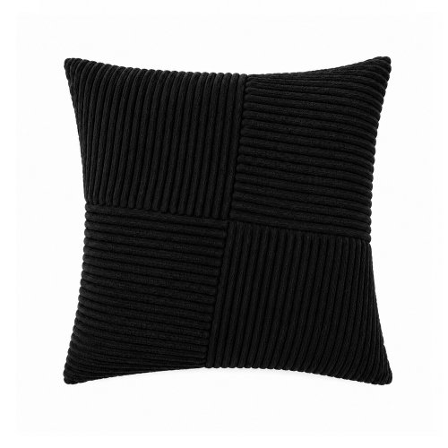 Funda de almohadón 45 x 45 cm plush con textura negra