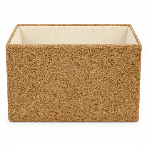 Canasto rectángular simil corderito beige 24 x 15,5 x 12 cm