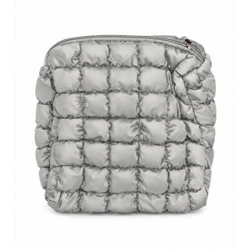Neceser 17 x 8 x 14 cm estilo puffer gris