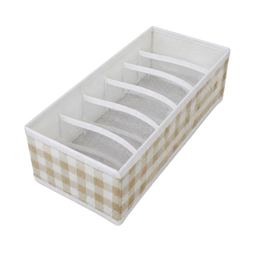 Organizador con 6 divisores 32 x 15 x 10 cm cuadrille beige
