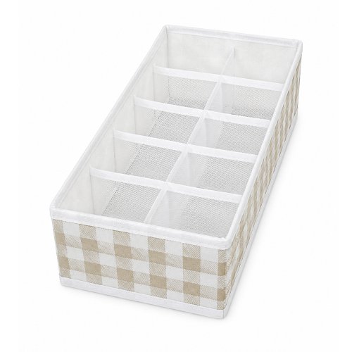 Organizador con 8 divisores 32 x 15 x 10 cm cuadrille beige