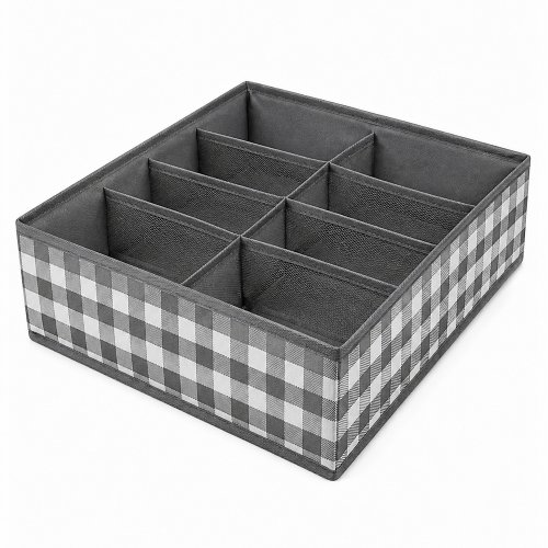Organizador con 8 divisores 32 x 32 x 10 cm cuadrille gris