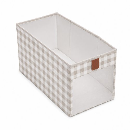 Organizador con visor 18 x 18 x 36 cm cuadrille beige