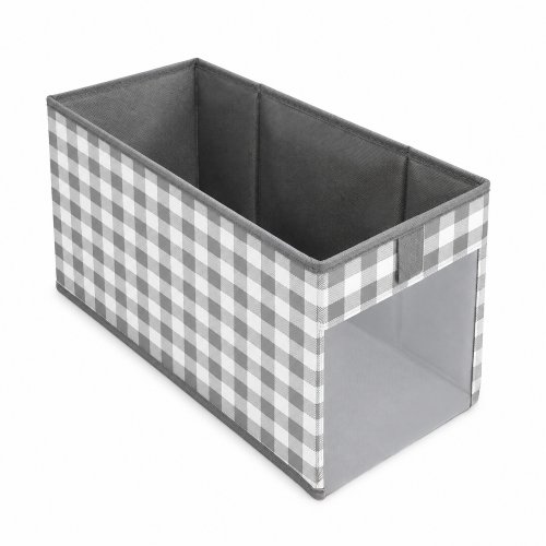 Organizador con visor 18 x 18 x 36 cm cuadrille gris