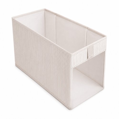 Organizador con visor 18 x 18 x 36 cm rayado beige