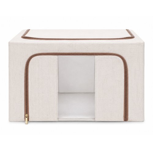 Canasto con visor y doble apertura 50 x 40 x 33 cm  jaspeado natural