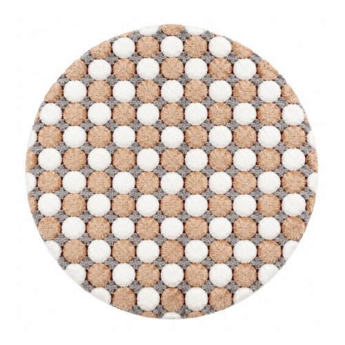 Cobertor de inodoro 41 x 36 cm lunares beige y blanco
