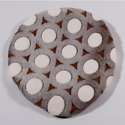 Cobertor de inodoro 41 x 36 cm marrón con círculos blancos