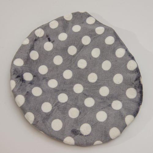Cobertor de inodoro 41 x 36 cm gris con lunares blancos