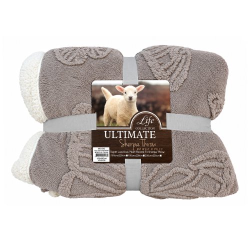 Manta polar gris borde blanco