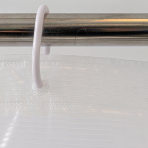 Cortina de baño PVC 180x180 cm rayada blanca