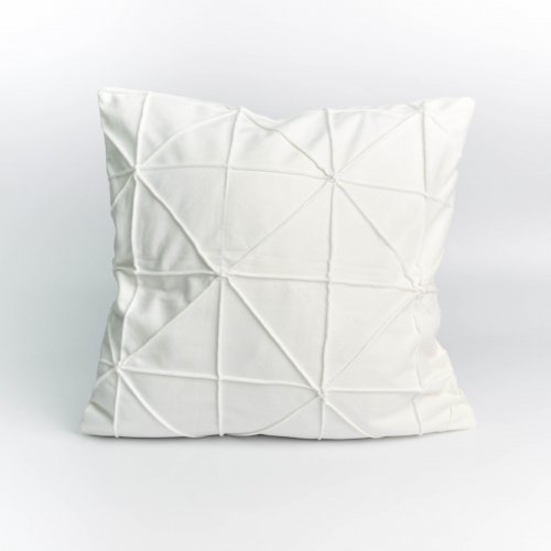 Funda de almohadon polyester 43 x 43 cm liso con ribete asterisco blanco